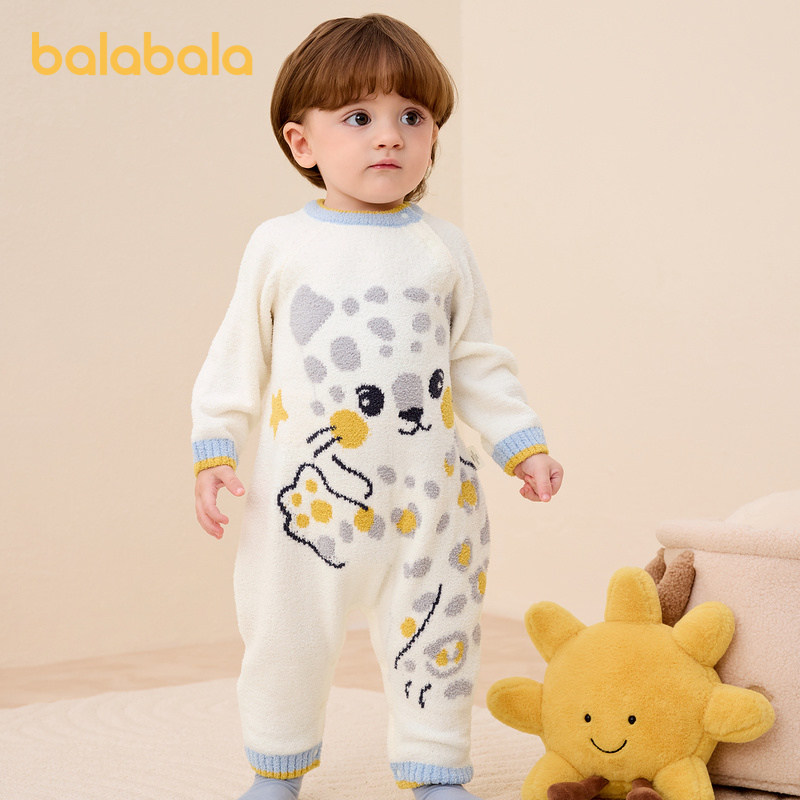 巴拉巴拉婴儿男女童连体新生儿宝宝包屁衣爬服半边绒2025新款舒适,童装/婴儿装/亲子装,连身衣/爬服/哈衣,淘宝优惠券,粉丝福利购,淘宝优惠卷