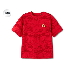 【商场同款】巴拉巴拉童装儿童短袖t恤男童2026春季新年上衣纯棉