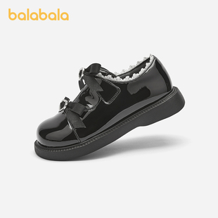 亮面小皮鞋 巴拉巴拉女童公主鞋 春秋2025新蝴蝶结洋气 balaOne