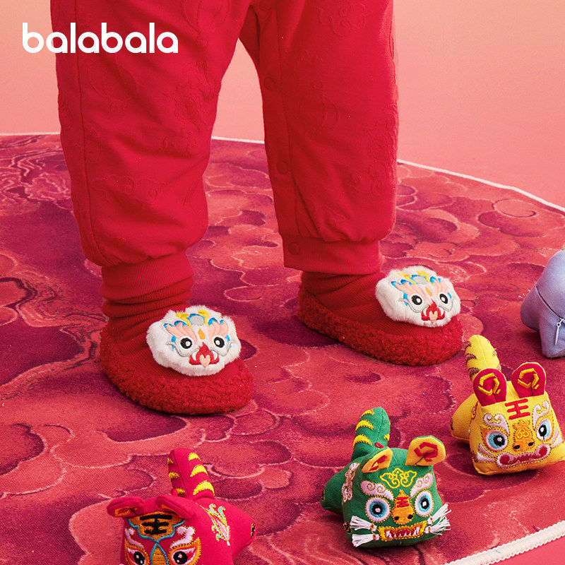 巴拉巴拉婴儿地板袜宝宝本命年红色毛圈袜儿童袜子防滑学步冬季小,童装/婴儿装/亲子装,儿童袜子(0-16岁),淘宝优惠券,粉丝福利购,淘宝优惠卷