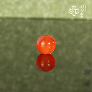 建廷原矿天然保山河湾冰红散珠7mm 收藏保山南红配珠单珠隔珠