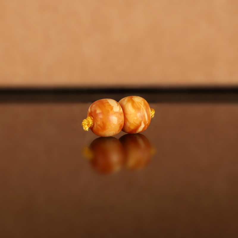 天然俄料老蜡老型散珠DZ18 8.5x6.7mm 云端古董老蜜蜡配珠隔珠