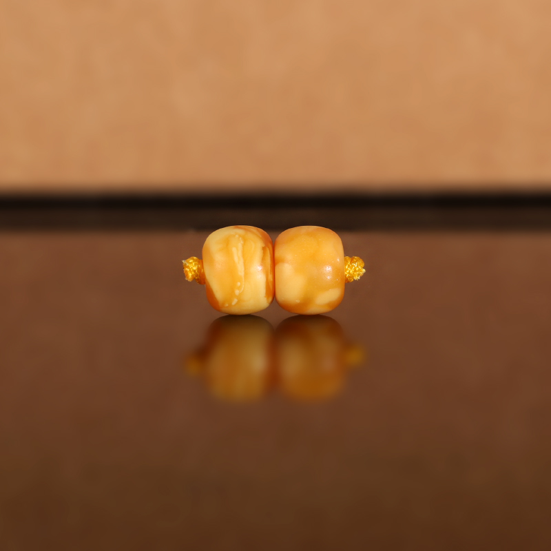 天然俄料老蜡老型散珠DZ29 8.4x6.3mm 云端古董老蜜蜡配珠隔珠