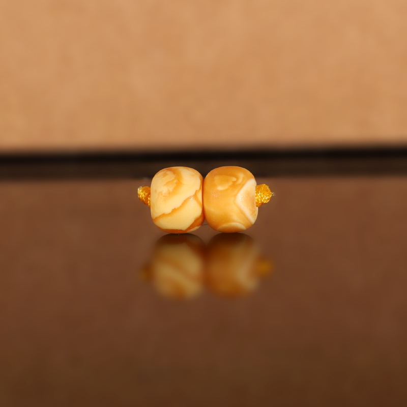 天然俄料老蜡老型散珠DZ22 8.2x6.5mm 云端古董老蜜蜡配珠隔珠