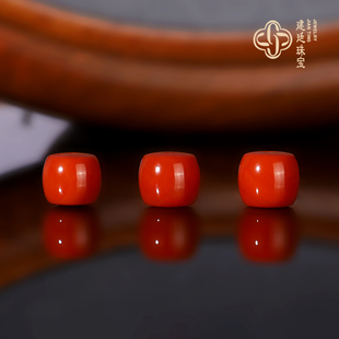 建廷毕业级瓦西南红直切老型珠 散珠 满肉纯色柿子红偏红单珠配珠