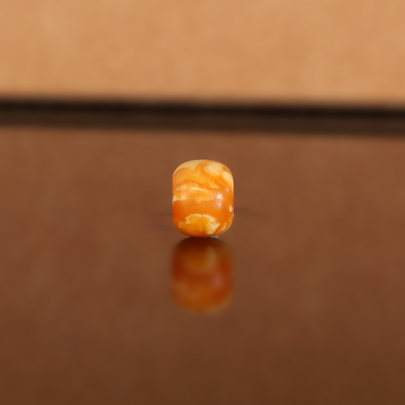 天然俄料老蜡老型散珠LL27 8.1x6.4mm 云端古董老蜜蜡配珠隔珠