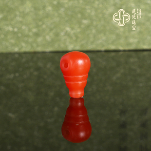 原矿天然保山南红三通配珠 24号直径8.3x13.7mm 货头满肉手串散珠