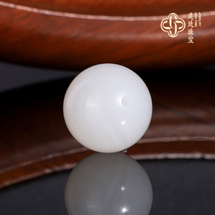 亮光高货羊脂白玉配珠 一级白 建廷新疆和田玉散珠 直径17.1mm