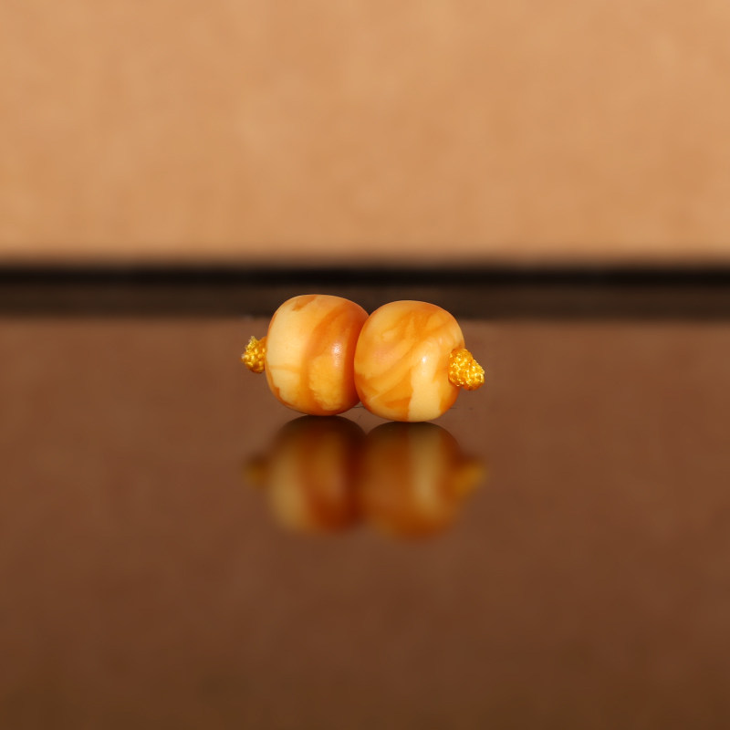 天然俄料老蜡老型散珠DZ41 8.2x6.2mm 云端古董老蜜蜡配珠隔珠