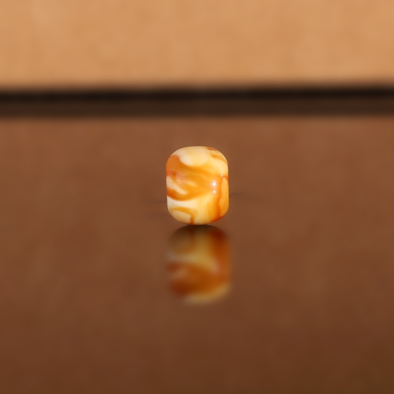 天然俄料老蜡老型散珠LL21 8.1x6.5mm 云端古董老蜜蜡配珠隔珠