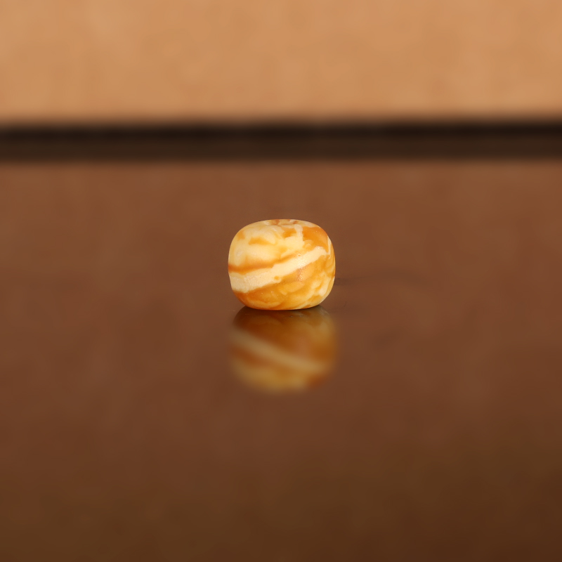 天然俄料老蜡老型散珠LL33 8.2x6.5mm 云端古董老蜜蜡配珠隔珠