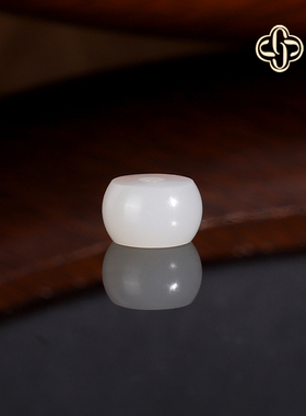 建廷新疆和田玉散珠 直径8x4.8mm 精工配珠羊脂白玉哑光隔珠