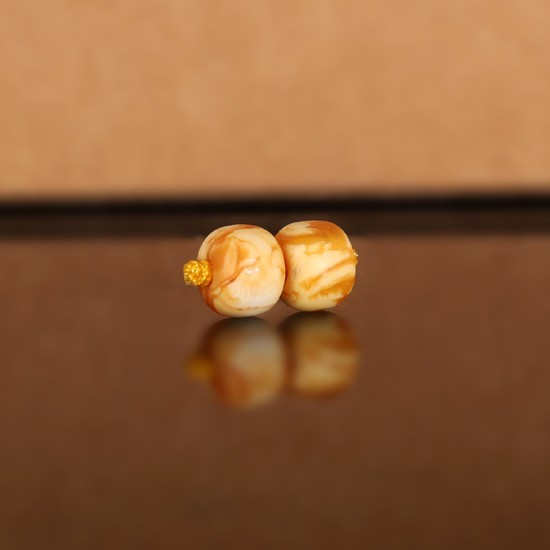 天然俄料老蜡老型散珠DZ24 8.2x6.5mm 云端古董老蜜蜡配珠隔珠