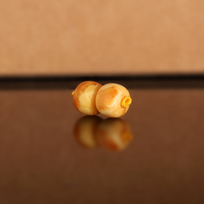 天然俄料老蜡老型散珠DZ15 8.7x7mm 毕业云端古董老蜜蜡配珠隔珠