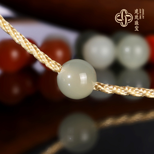 建廷和田玉晴水散珠大孔珠 精修孔道 收藏级冰底玉珠单珠配珠圆珠