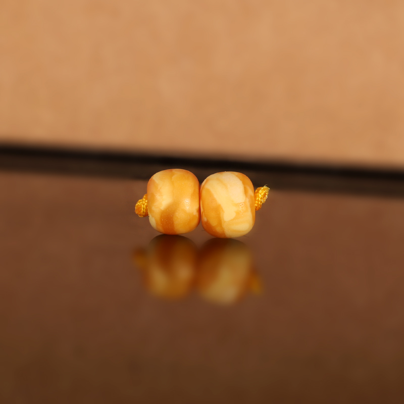 天然俄料老蜡老型散珠DZ50 8.4x6.7mm 云端古董老蜜蜡配珠隔珠