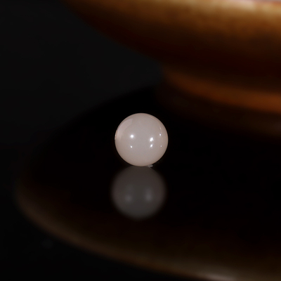 建廷天然和田玉藕粉散珠8mm 收藏单珠羊脂玉 圆珠隔珠多宝配珠