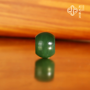 俄料碧玉散珠隔珠 直径13.6x10.3mm 大孔珠 哑光羊脂玉和田玉配珠