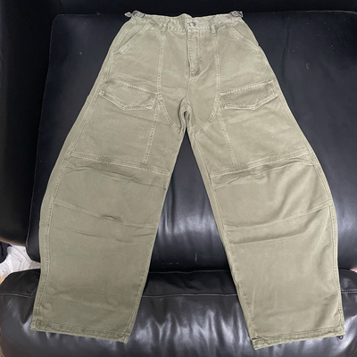 S凹麦美式复古水洗做旧工装裤男潮牌宽松直筒弯刀阔腿休闲长裤