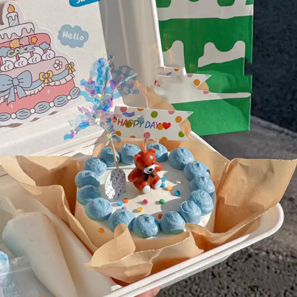 4寸蛋糕diy手工制作仿真生日蛋糕模型奶油胶装饰甜品创意闺蜜礼物