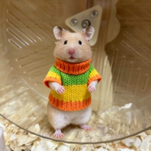 仓鼠专用小衣服冬天金丝熊花枝鼠保暖防丢可爱服饰手工线织外出服