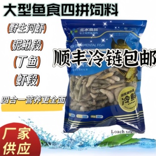 【四拼饲料】北水冷冻河虾龙鱼饲料鱼食虾段丁鱼冻麦穗鱼龙虎泥鳅