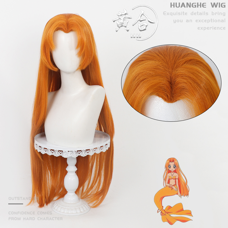 织本星罗cos假发人鱼的旋律橙色