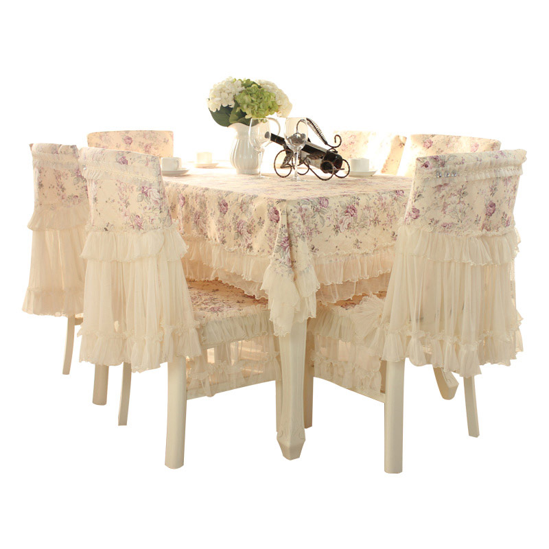 茶几桌布蕾丝餐j桌布椅套椅垫套装椅子套罩台布圆桌布欧式布艺田
