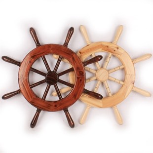 实木方向舵地中海装饰美式乡村装饰舵手欧式家Q居风水船舵墙上壁