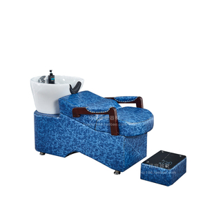 欧式 实木扶手洗头床陶瓷盆理发店B发廊专用复古美发洗发床D44