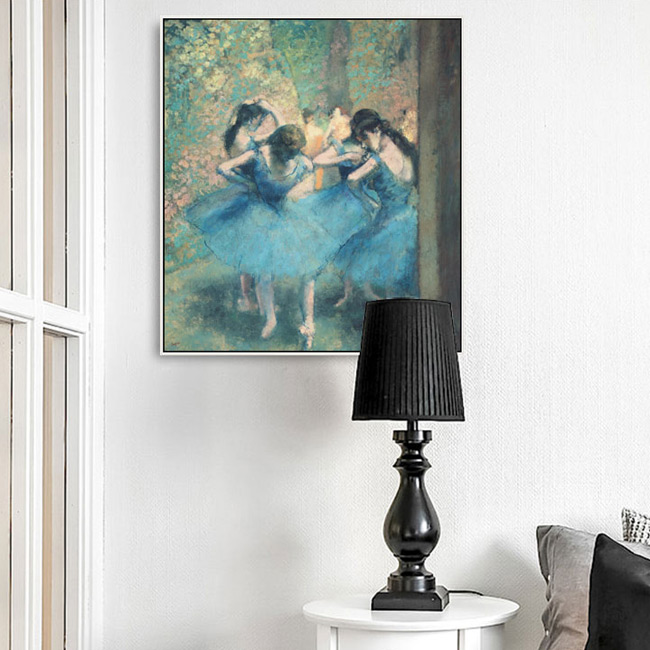 德加 蓝色舞者 小众艺术装饰画民宿客厅卧室沙发墙Y玄关超美挂画