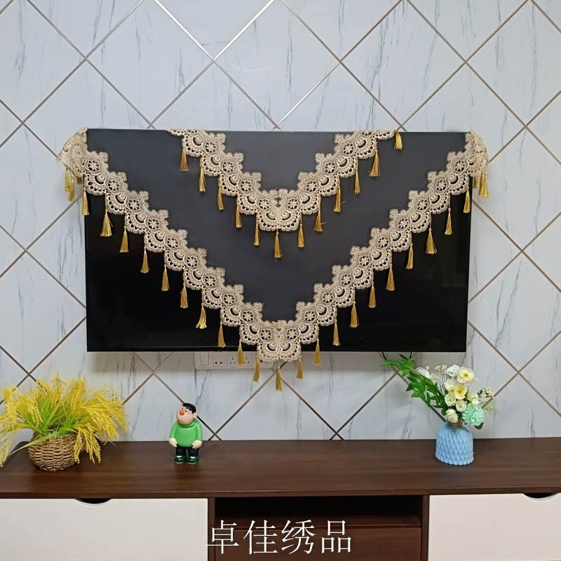 电视罩新款高档挂墙o纱巾壁挂式防尘罩蕾丝客厅曲面电视机盖布,居家布艺,电视机罩,淘宝优惠券,粉丝福利购,淘宝优惠卷