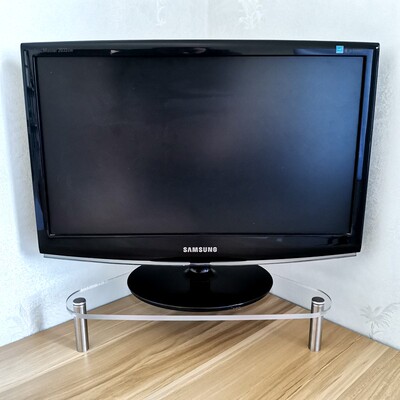 透明亚克力电脑显示器增高架三角形抬高垫高M底座办公室桌面收纳