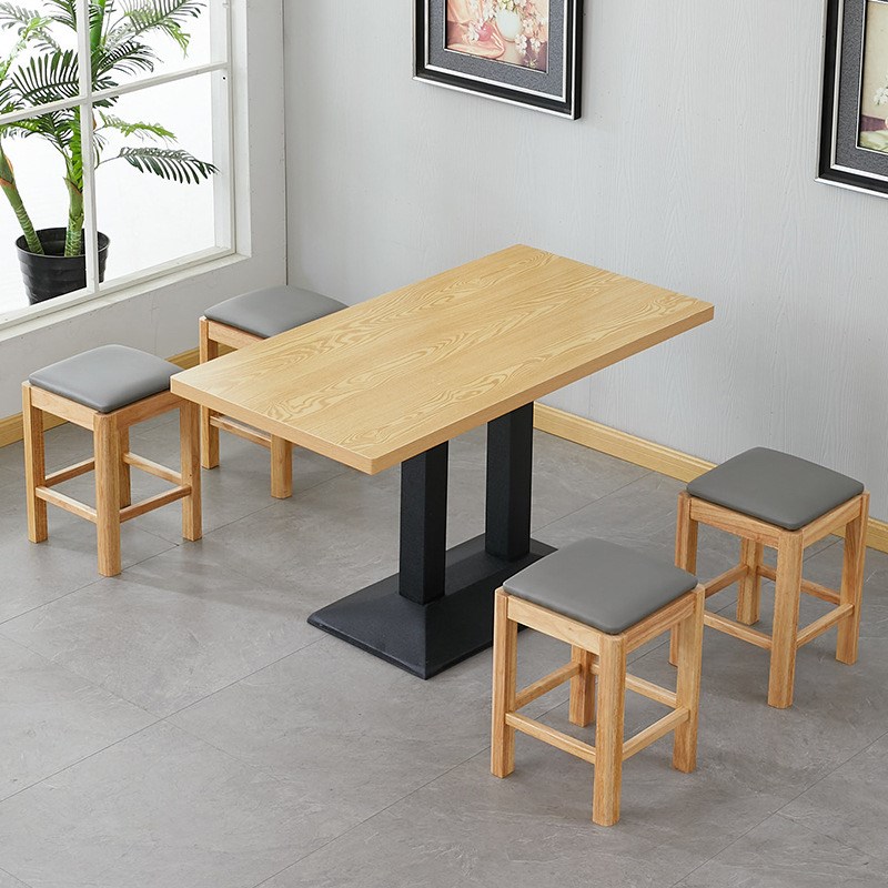 实木凳快餐店g食堂桌椅组合面馆小吃餐饮店桌椅早餐奶茶店商用桌