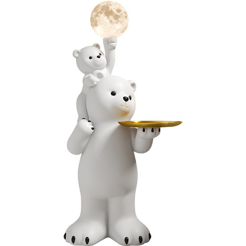 客厅北极熊落地摆件家居装饰沙发旁边几I托盘置物架高级感开业礼