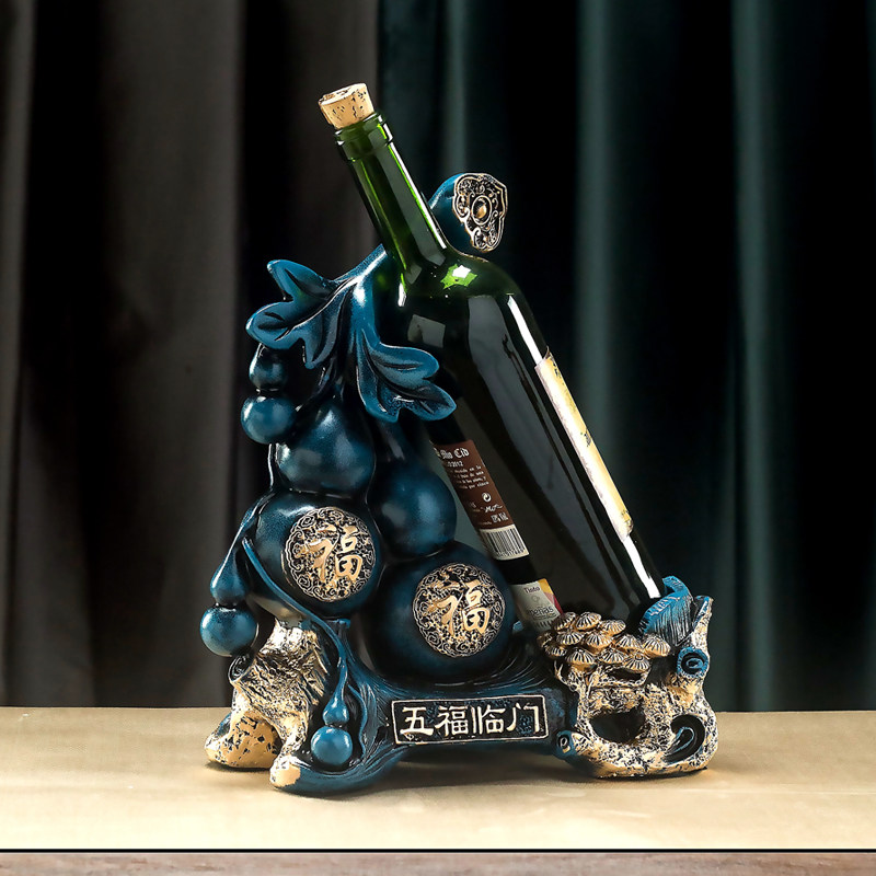 中式红酒架摆件架l子家用葡萄酒架葫芦装饰摆设创意饰品开业送礼