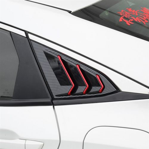 适用于16-21k款十代思域改装后侧百叶窗两厢三角车窗装饰合法外观