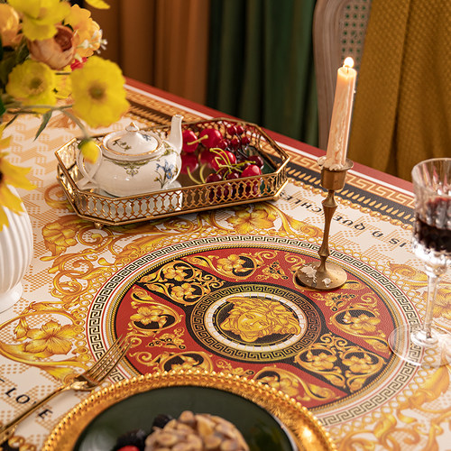 复古欧式美式餐桌垫桌布免洗防水防油皮I革桌面垫防烫茶几布垫台