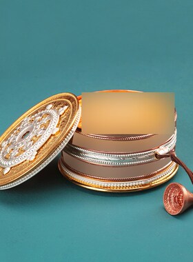 藏族转经简纯铜藏式手摇转经简家用立体浮雕手摇双轴承实木摆件