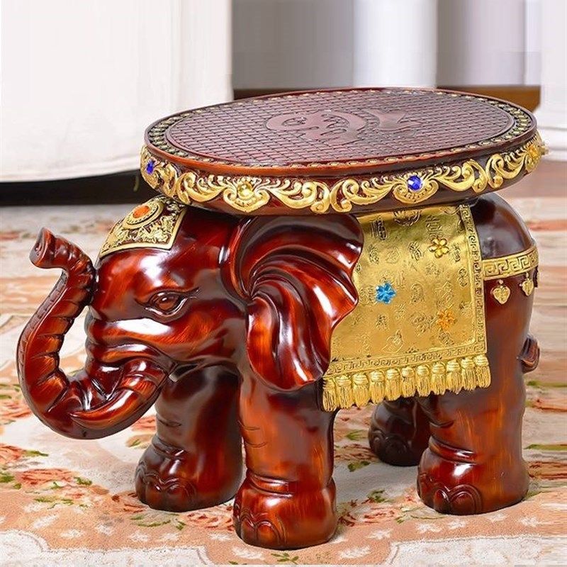 香樟木根雕色大象凳板凳仿实木吉象凳家居摆件木色凳子实木换鞋凳,家居饰品,装饰摆件,淘宝优惠券,粉丝福利购,淘宝优惠卷