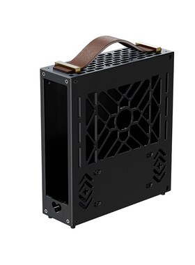 黑色M1铝合金mini迷你电脑机箱台式机小主电源套装diy办公外壳itx