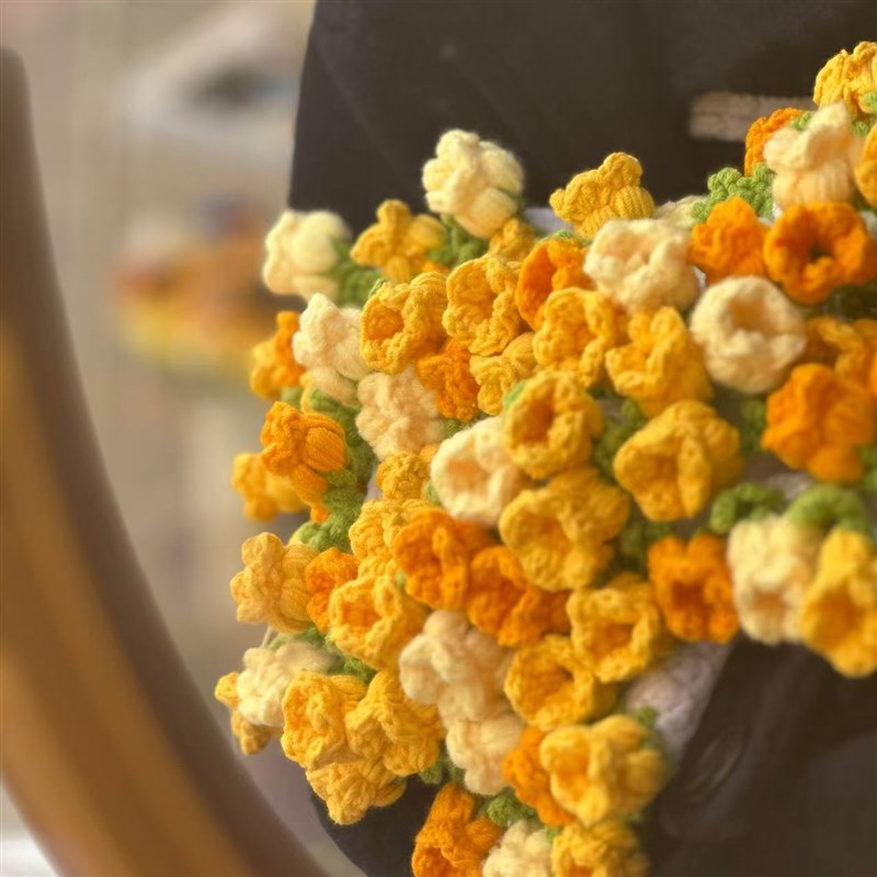 【成品铃兰花束毛毯】毛线钩织抱毯手工编织毯子空调Y披肩毯送礼