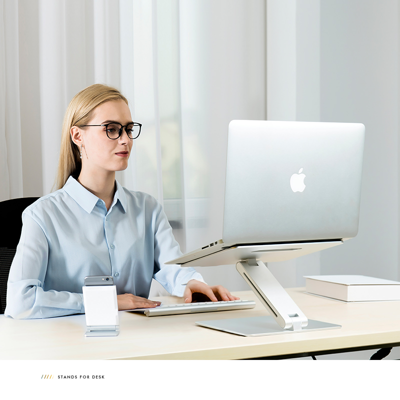 埃普AP-2Vg笔记本支架折叠升降旋转简约铝合金收纳桌面增高电脑架