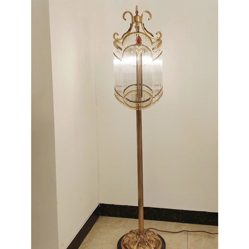 法式全铜落地灯古典大气客厅卧室床头灯欧式复古别墅大厅装饰灯具