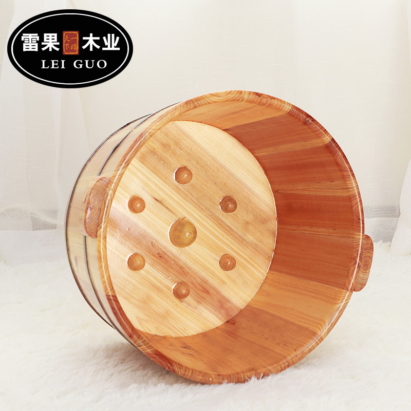 杉木足浴桶泡脚木j桶洗脚木桶足疗桶洗脚盆带按摩粒带盖子泡脚木