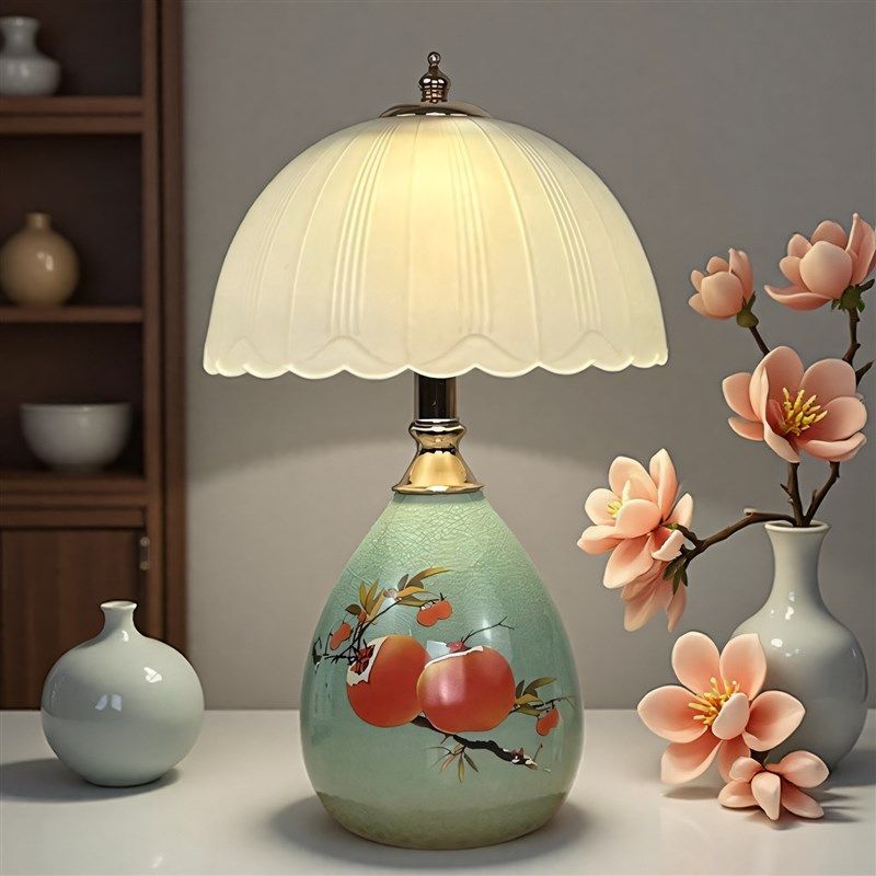 欧式陶瓷卧室床头灯时尚创意温馨浪漫USB调光充电触摸台灯家用