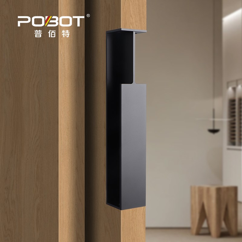 德系口袋门拉手嵌入式移门拉手推拉门侧装隐形拉T手趟门铝合金扣