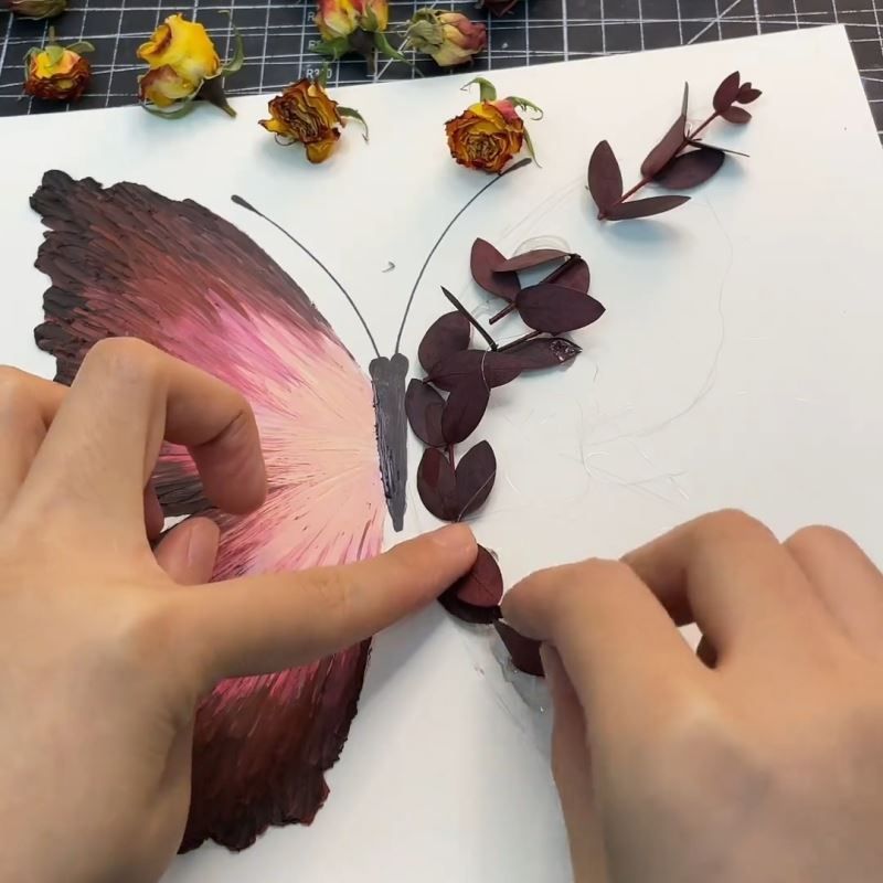 中空干花蝴蝶油画棒diy摆台玫瑰保存立体标本手工油画棒相框礼物,家居饰品,相框/画框,淘宝优惠券,粉丝福利购,淘宝优惠卷