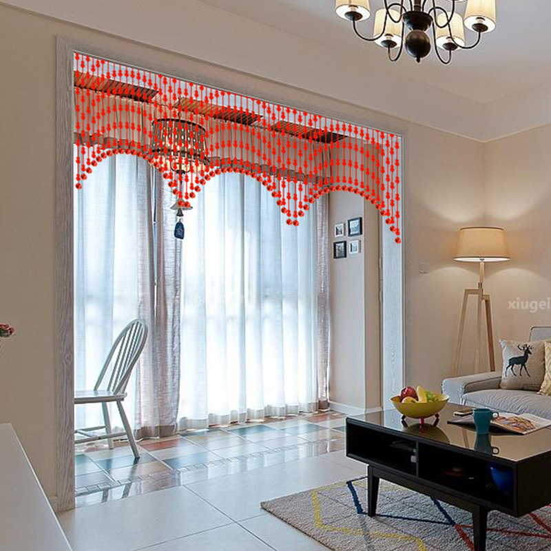 红色水晶葫芦风水珠帘门帘免打孔隔断挂帘大门P卧室卫生间玄关帘