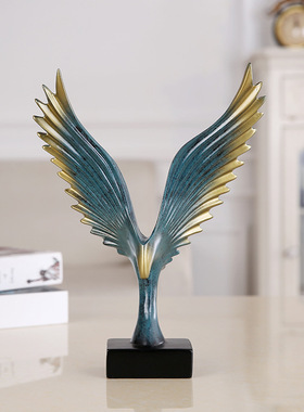 创意欧式酒柜电视柜客厅家居工艺装饰品婚庆礼品大鹏展翅树脂摆件